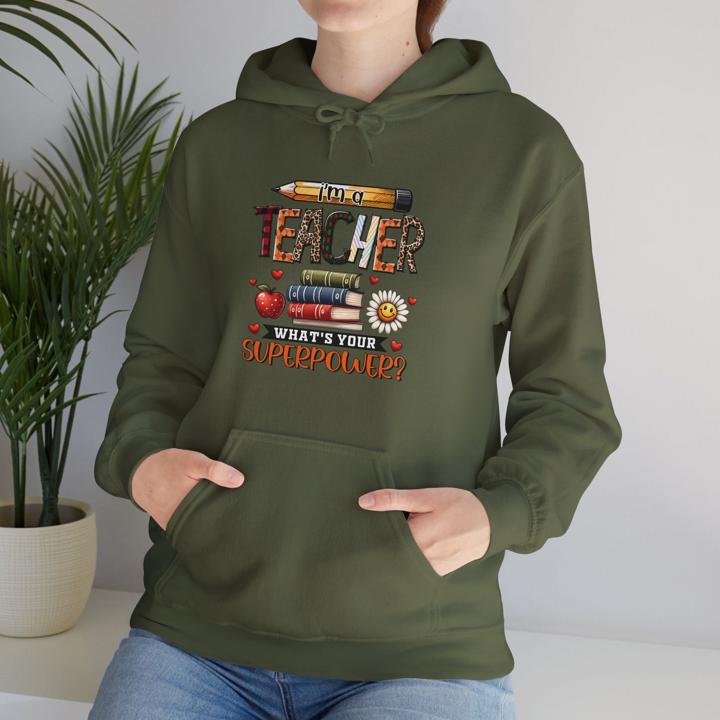 Teachers are Heros Unisex Heavy Blend™ Hooded Sweatshirt