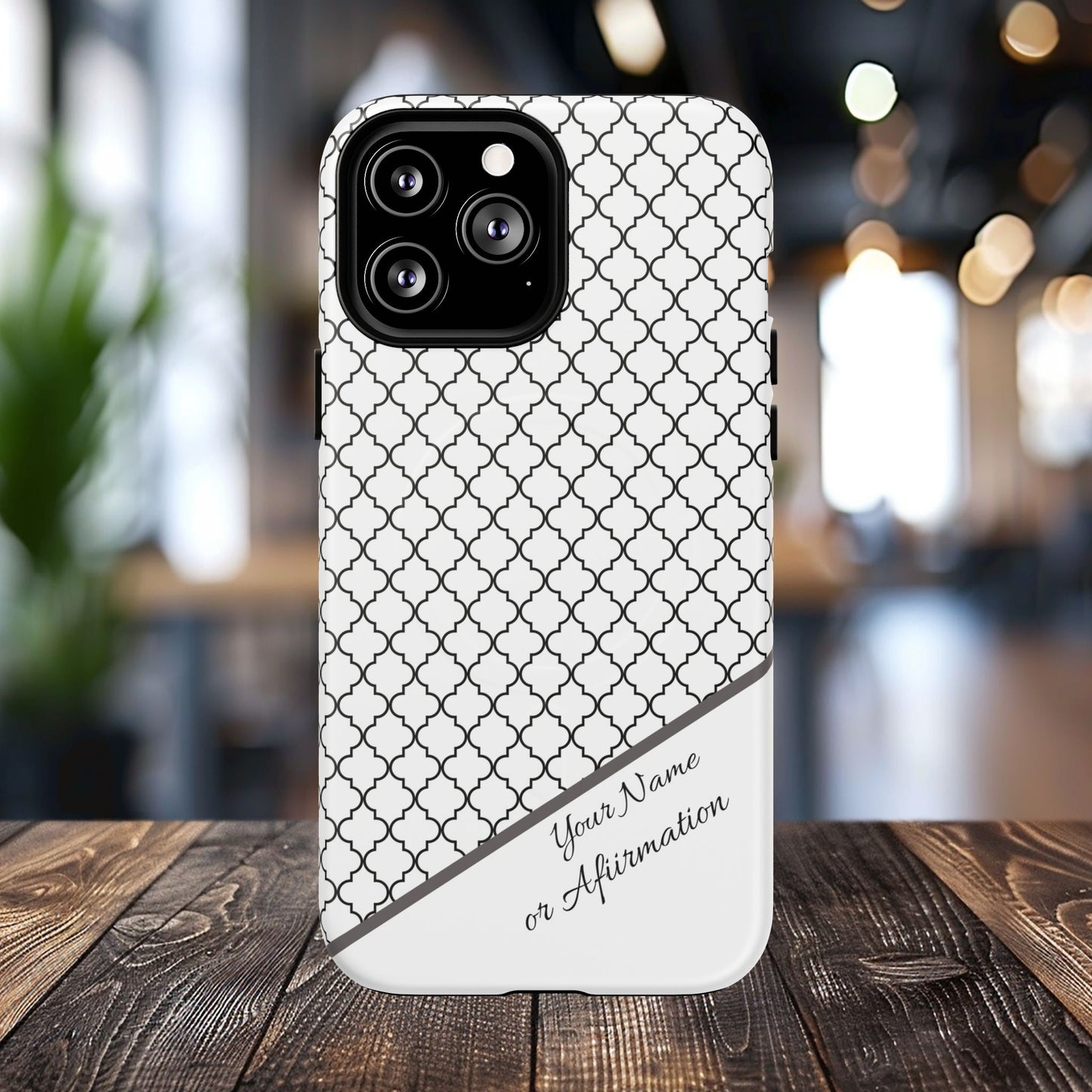 Personalized Casablanca Charm Tough MagSafe Magnetic Case, Modern Design, Gift for Him/Her, Holiday Gift, Monochrome iPhone Case