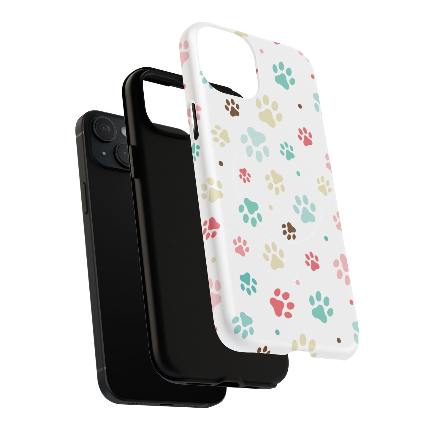 Pet Lover Magnetic iPhone Case - Cute Paw Print Design, Tough Magnetic Cases for Dog and Cat Owners, Gift for Animal Lovers