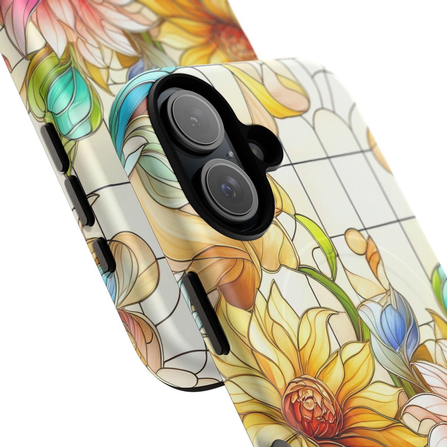 Floral Stained Glass Reverie Tough iPhone Magnetic Case, iPhone Cover, Protective Case, Flower Design, Gift for Her, Nature Lover