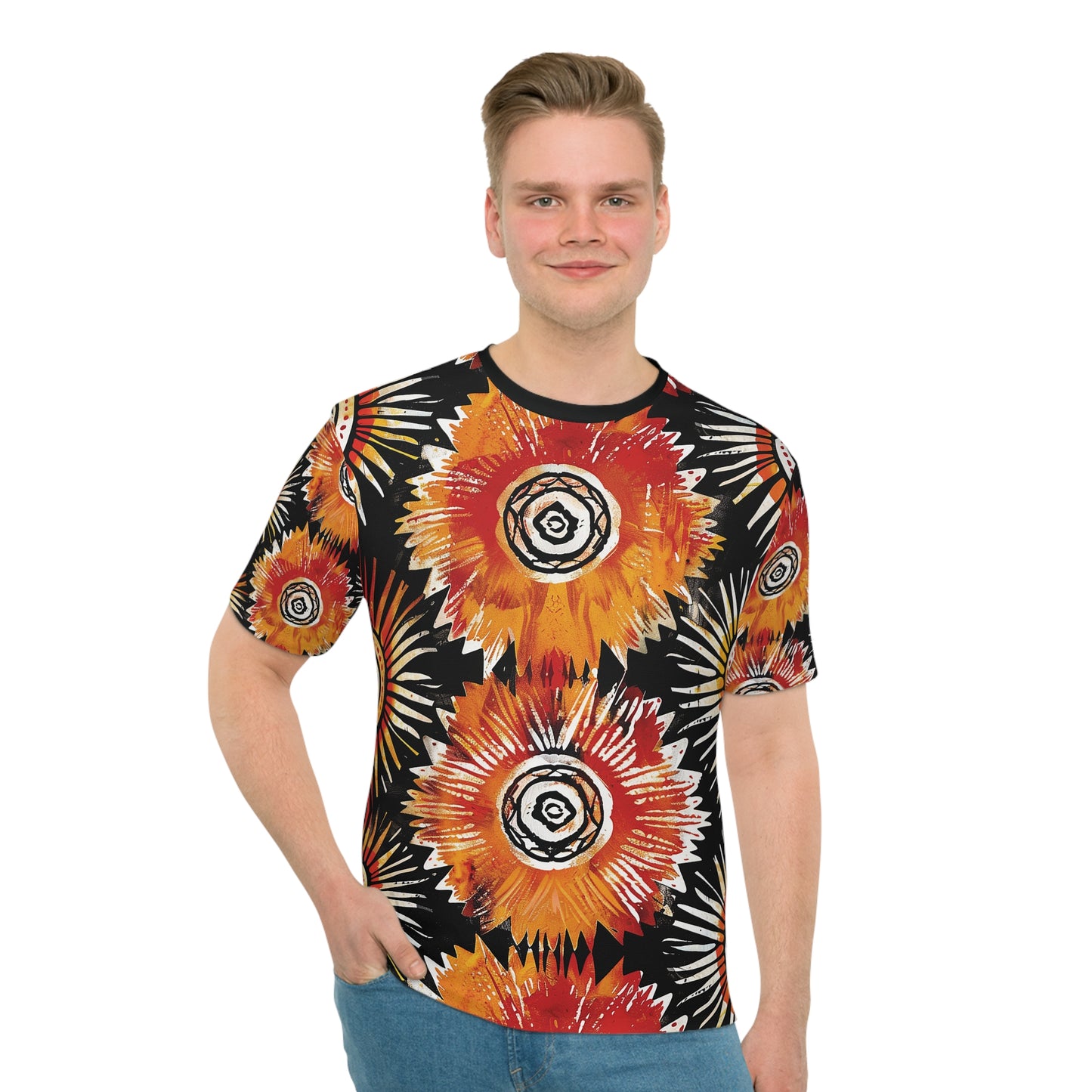 Flame Burst Men's Loose T-shirt (AOP)