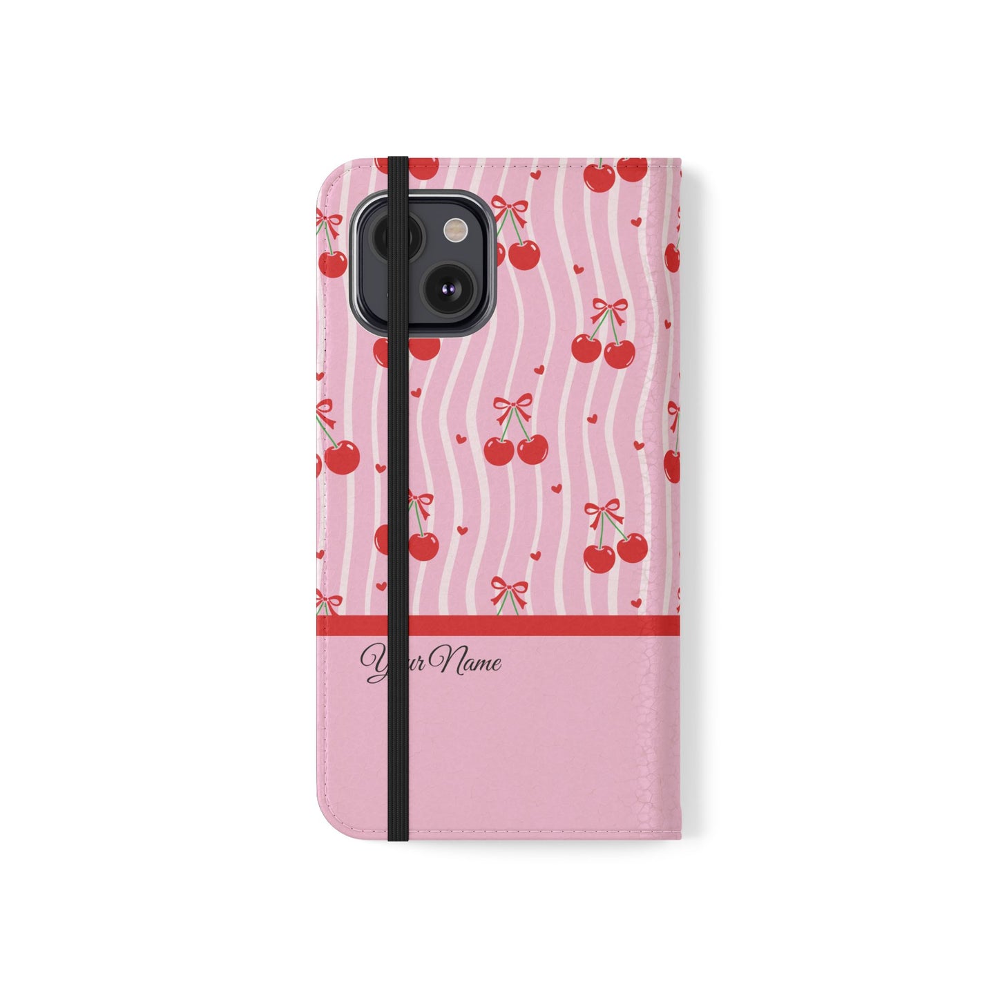 Personalized Cherry Blossom Dreams Flip iPhone and Samsung Cases — Wallet Folio with Name & Affirmation.