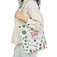 Personalized Classroom Couture Composition Book Inspired Canvas Tote Bag with Colorful Straps, Cute School Bag, Eco-Friendly Tote, Back to School Shopping Bag, Teacher Gift Idea
