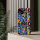 Psychedelic Visions Phone Case with Card Holder - Colorful and Stylish Design for Creatives