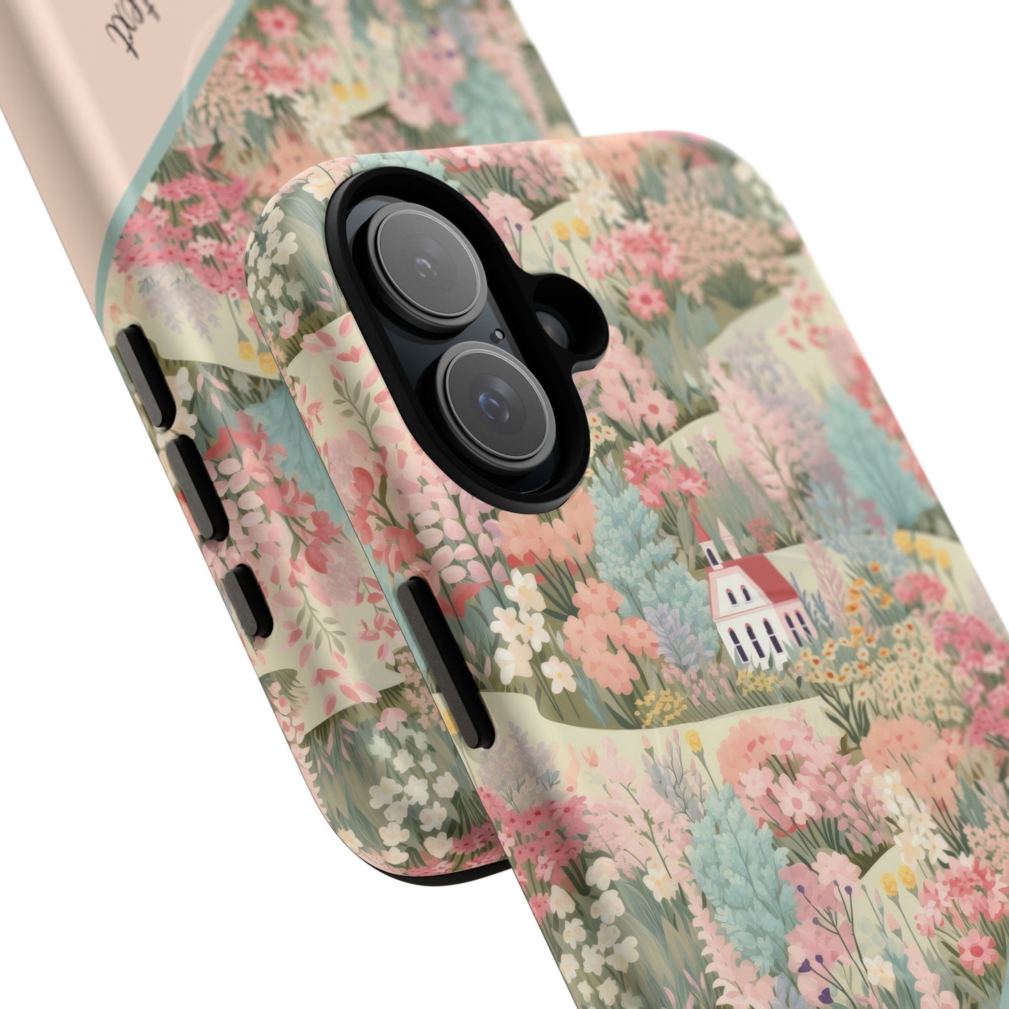 Blush Bloom Village Tough Magnetic MagSafe®Case, Durable Protection, Unique Gift for Nature Lovers,  iPhone® 13, 14, 15, 16, 17, Pro, Pro Max, Plus Cases.