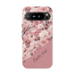 Personalized Cherry Blossom Tough Phone Case — Pink Floral Protective Case for Samsung & Google
