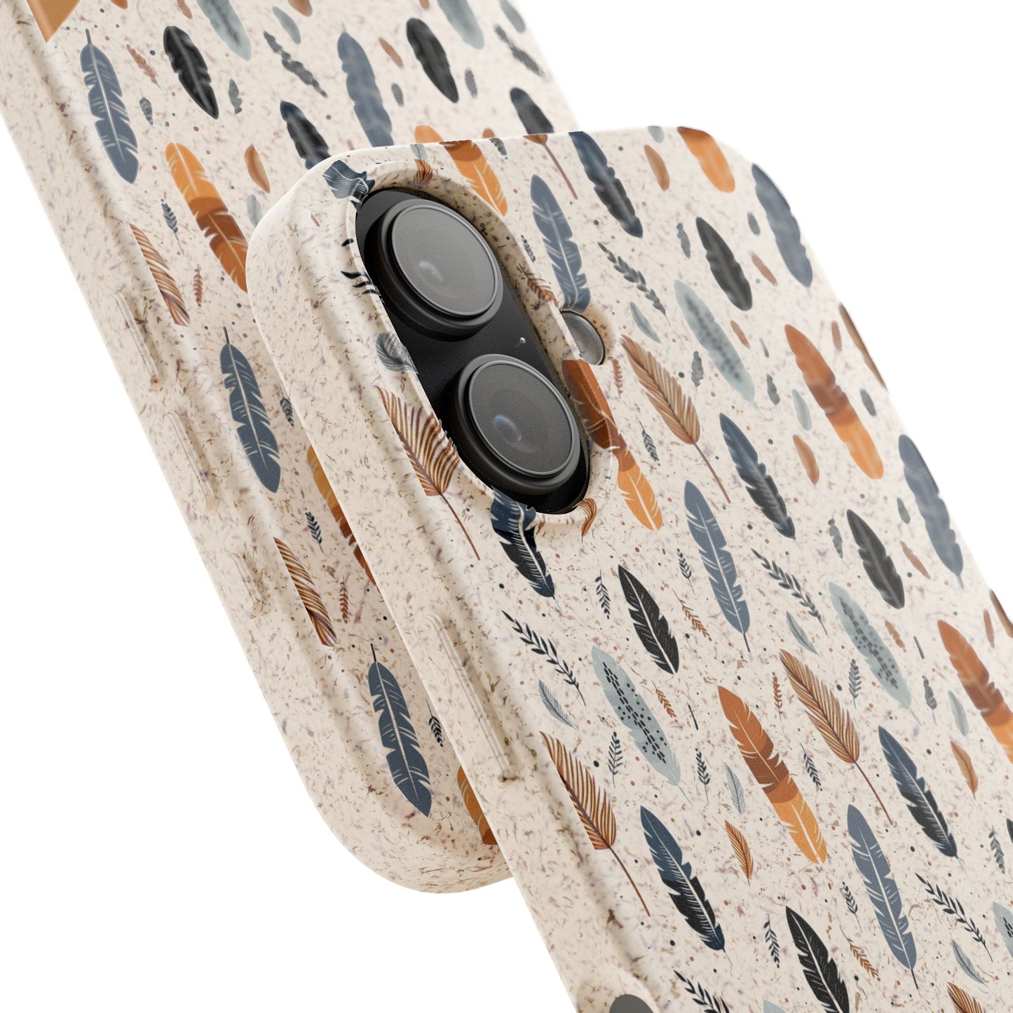 Personalized Whispering Feathers Samsung and iPhone Biodegradable Case, Custom Name Case.
