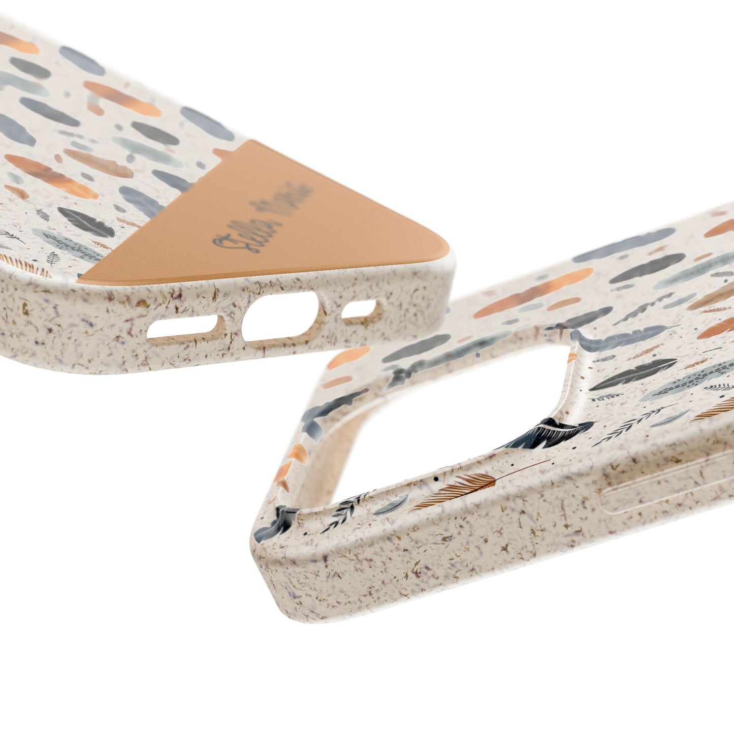 Personalized Whispering Feathers Samsung and iPhone Biodegradable Case, Custom Name Case.