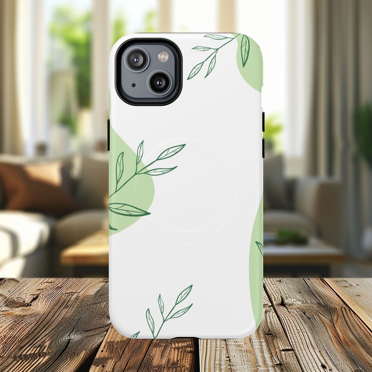Stylish Tough iPhone Magnetic Cases with Leaf Design, iPhone Protection Cases, Greenery iPhone Covers, Eco-Friendly iPhone Accessories, Gift for Her.