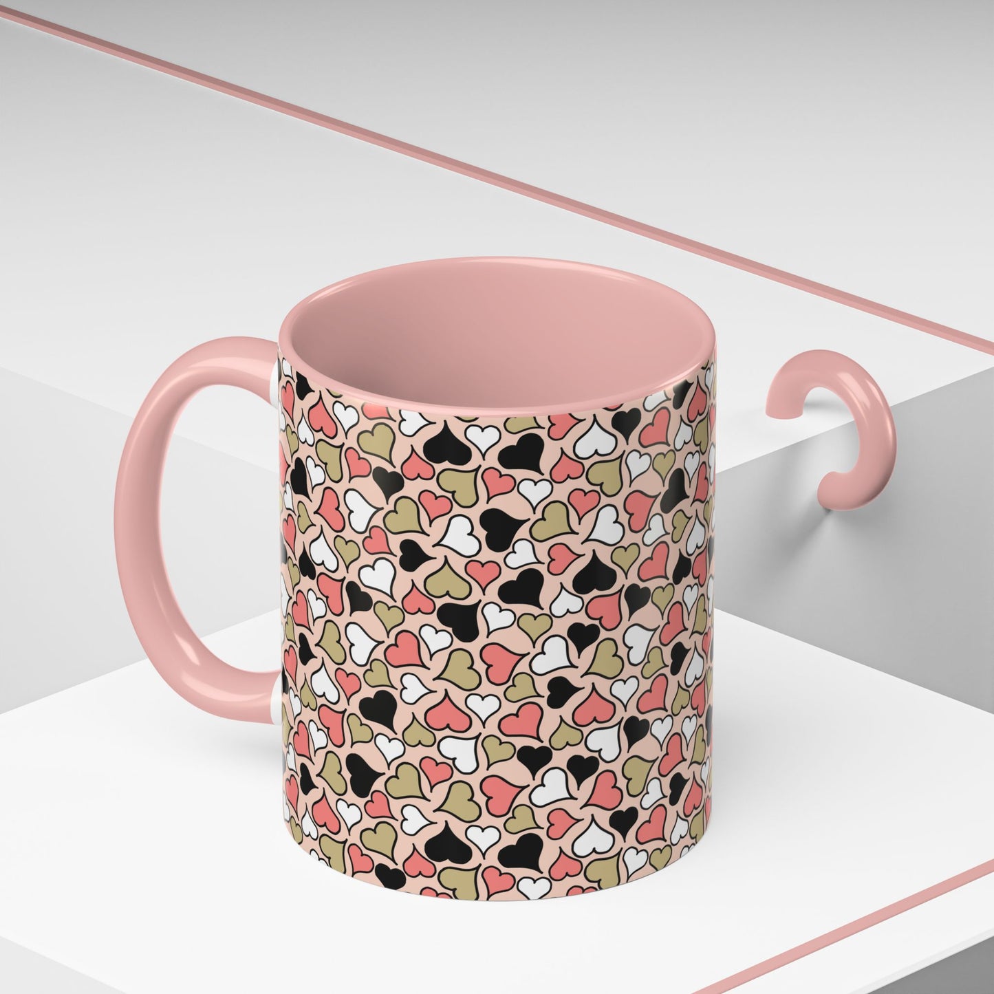 Colorful Heart Pattern Coffee Mug - Perfect Gift for Love & Friendship