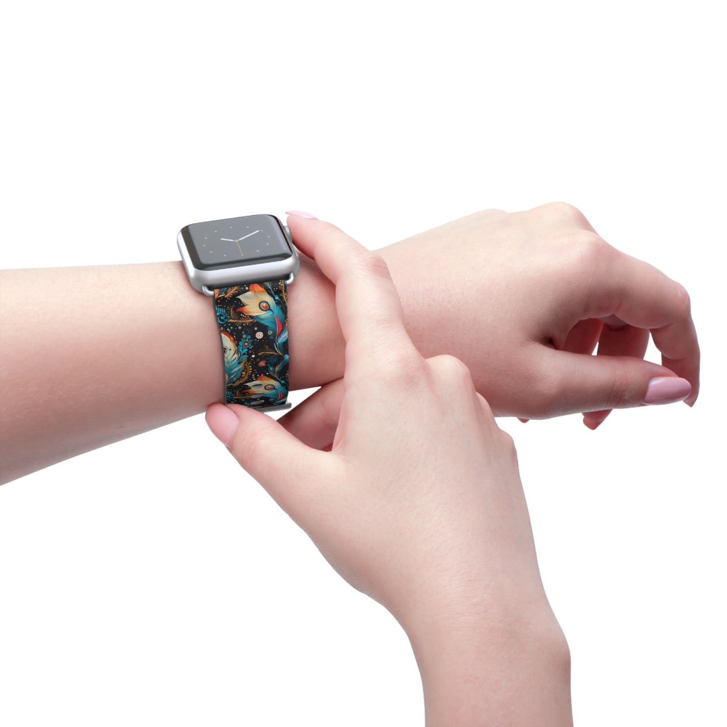 Ethereal Feathers Colorful Design Watch Band - Perfect Gift for Art Lovers,