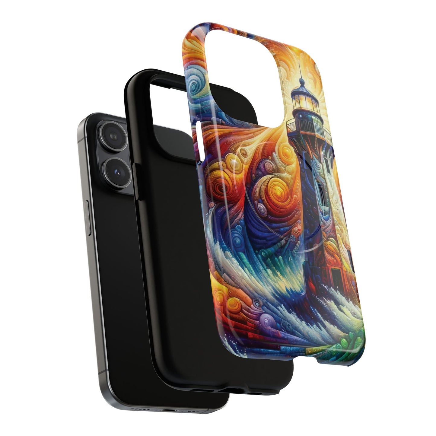 Vibrant Lighthouse Magnetic iPhone Case, Durable Protection for Everyday Adventure, Gift for Nature Lovers, Colorful iPhone Cover