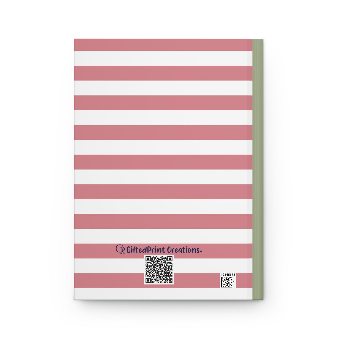 Inspiring Hardcover Journal for Personal Growth, Motivational Notebook, Floral Stripe Journal, Gift for Her, Self-Improvement Diary