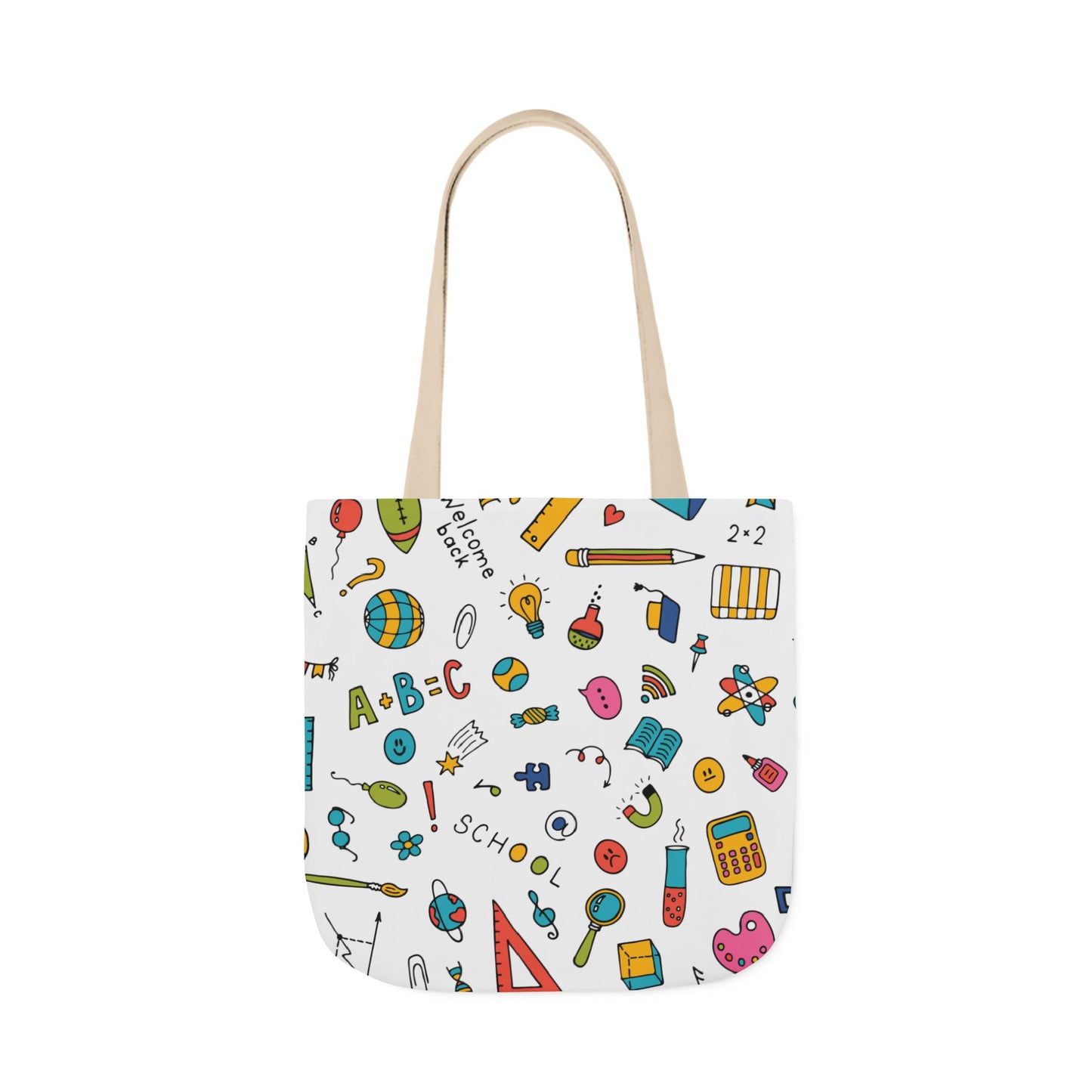Personalized Classroom Couture Composition Book Inspired Canvas Tote Bag with Colorful Straps, Cute School Bag, Eco-Friendly Tote, Back to School Shopping Bag, Teacher Gift Idea