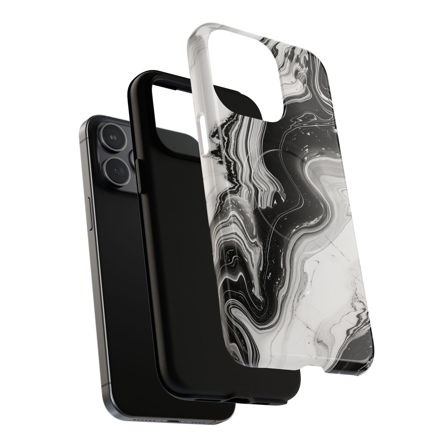 Black Marble Magnetic iPhone Case for Tough Protection, Stylish iPhone Mobile Accessory, Fashionable Gift, Unique Marble iPhone Design, Durable Smartphone Cover