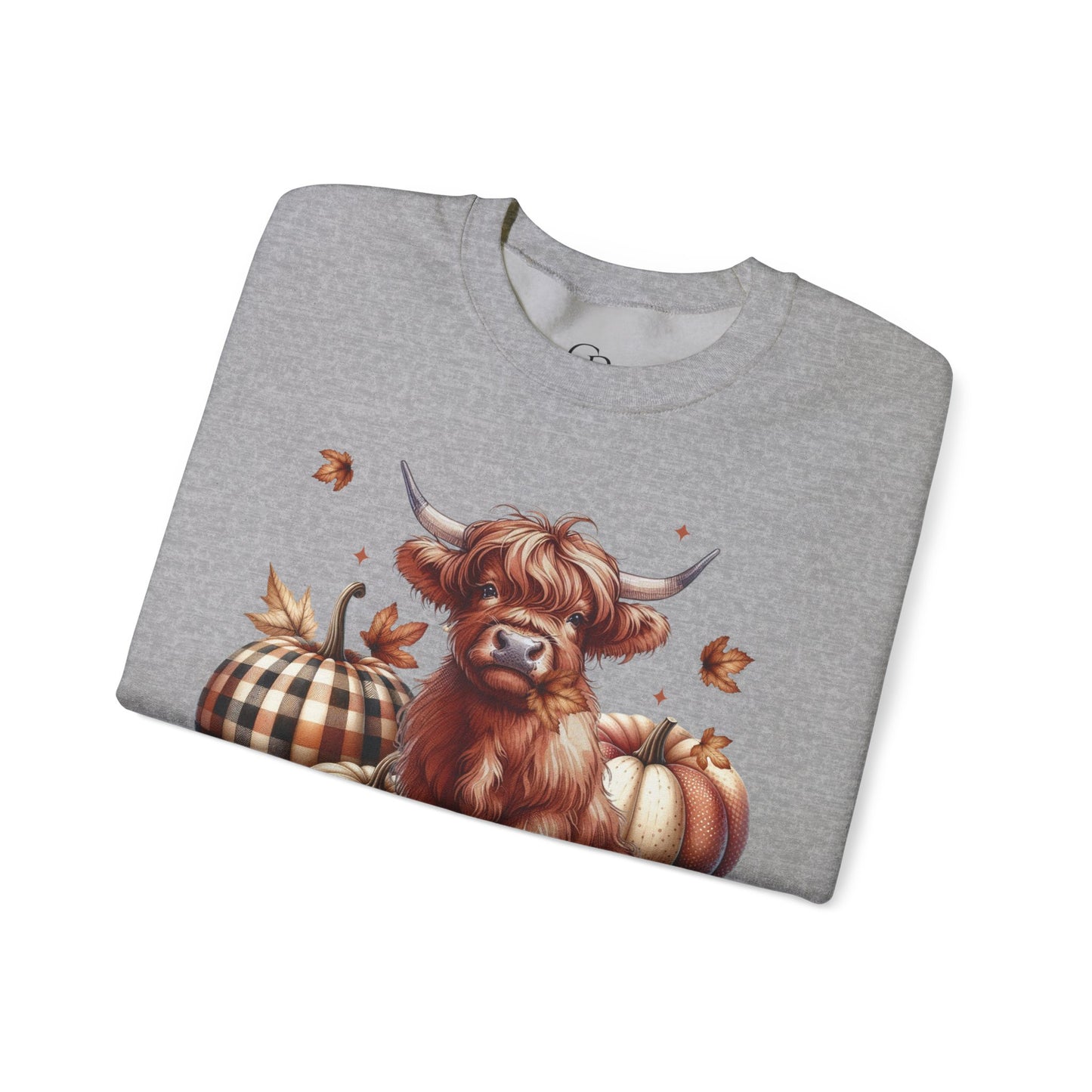 Autumn Highland Cow Charm Unisex Heavy Blend™ Crewneck Sweatshirt