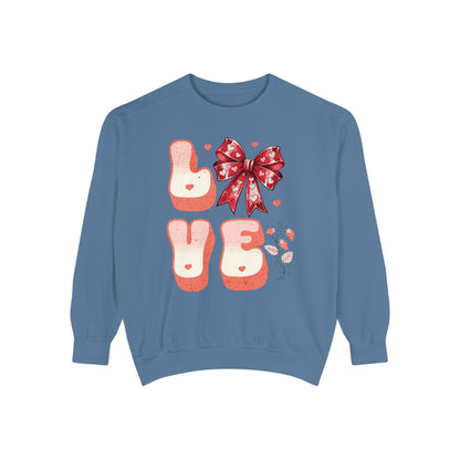 LOVE  Coquette Unisex Comfort Colors Garment-Dyed Sweatshirt