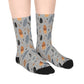 Whispering Feathers Grey Mid-Length Socks