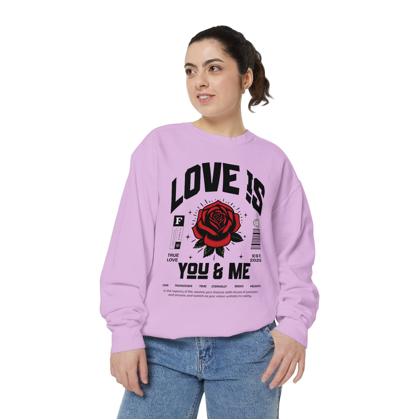 You and Me Valentines Unisex Comfort Colors Garment-Dyed Sweatshirt