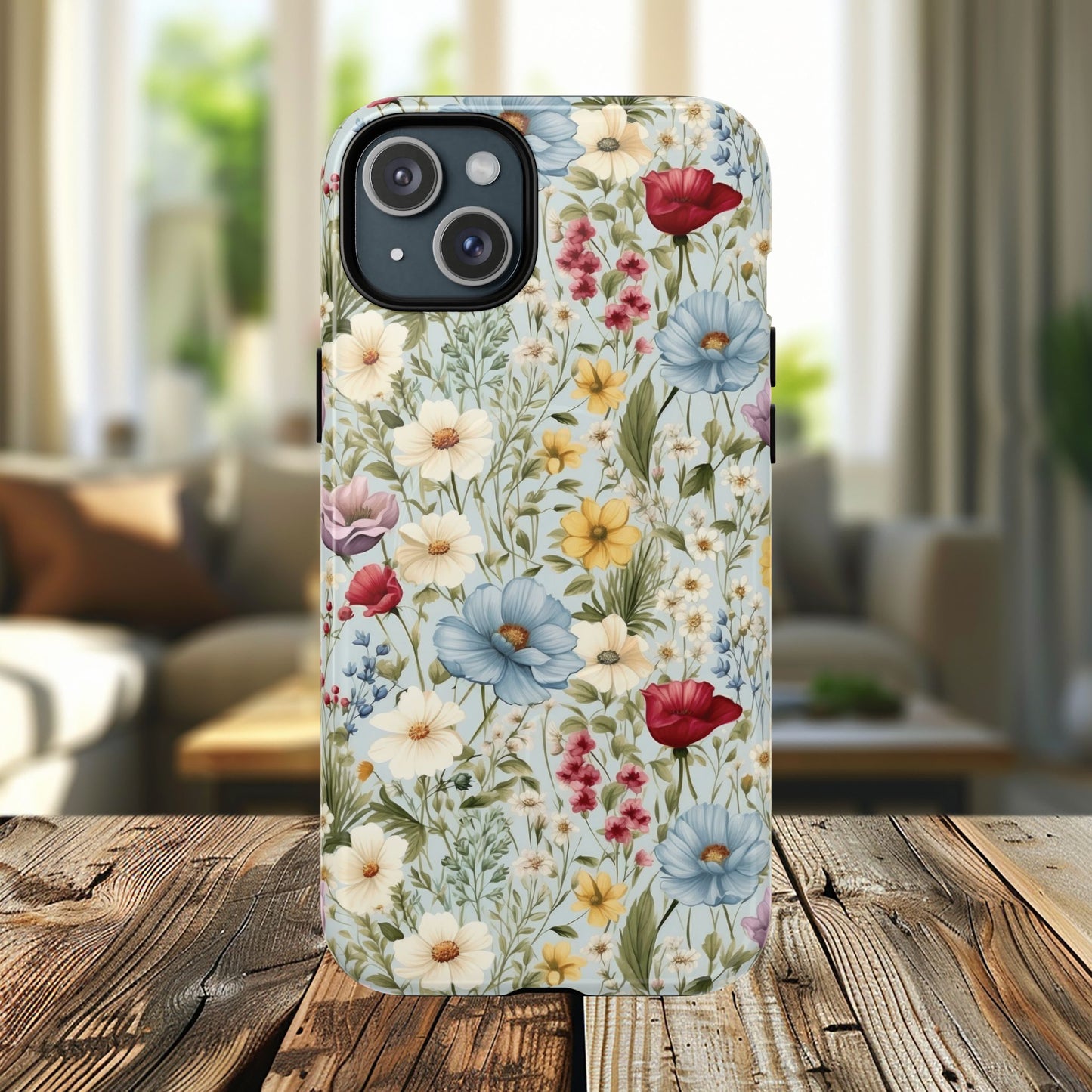 Meadow Whispers Tough iPhone Magnetic Case, Durable iPhone Protection, MagSafe Compatibility Phone Gift for Her, Spring Vibes, Modern Floral Design, Unique Gift Idea