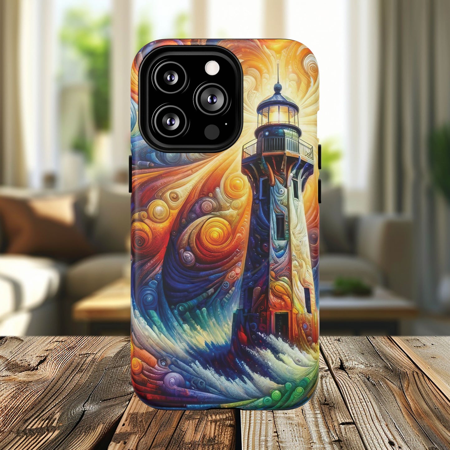 Vibrant Lighthouse Magnetic iPhone Case, Durable Protection for Everyday Adventure, Gift for Nature Lovers, Colorful iPhone Cover