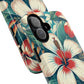 Tough Floral Phone Case, Tropical Hibiscus Design, Gift for Her, Summer Accessory, Customizable Phone Cover