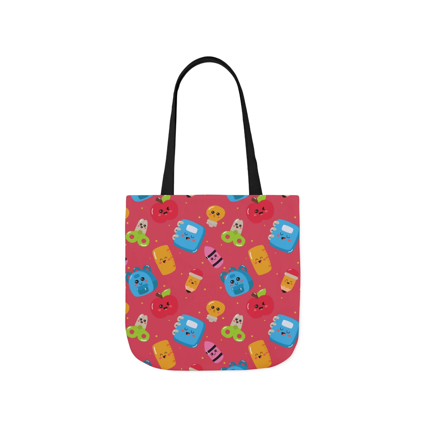 Personalized Kawaii Composition Book Inspired Canvas Tote Bag with Colorful Straps, Cute School Bag, Eco-Friendly Tote, Back to School Shopping Bag, Teacher Gift Idea