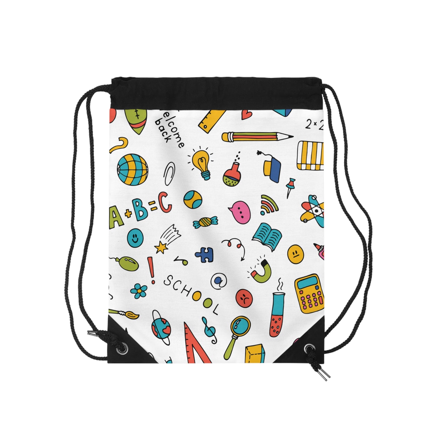 Personalized Classroom Couture Composition Book Inspired Colorful ABC Drawstring Bag | Custom Drawstring bag | Kids School Gear | Fun Gym Sack | Back to School Accessory