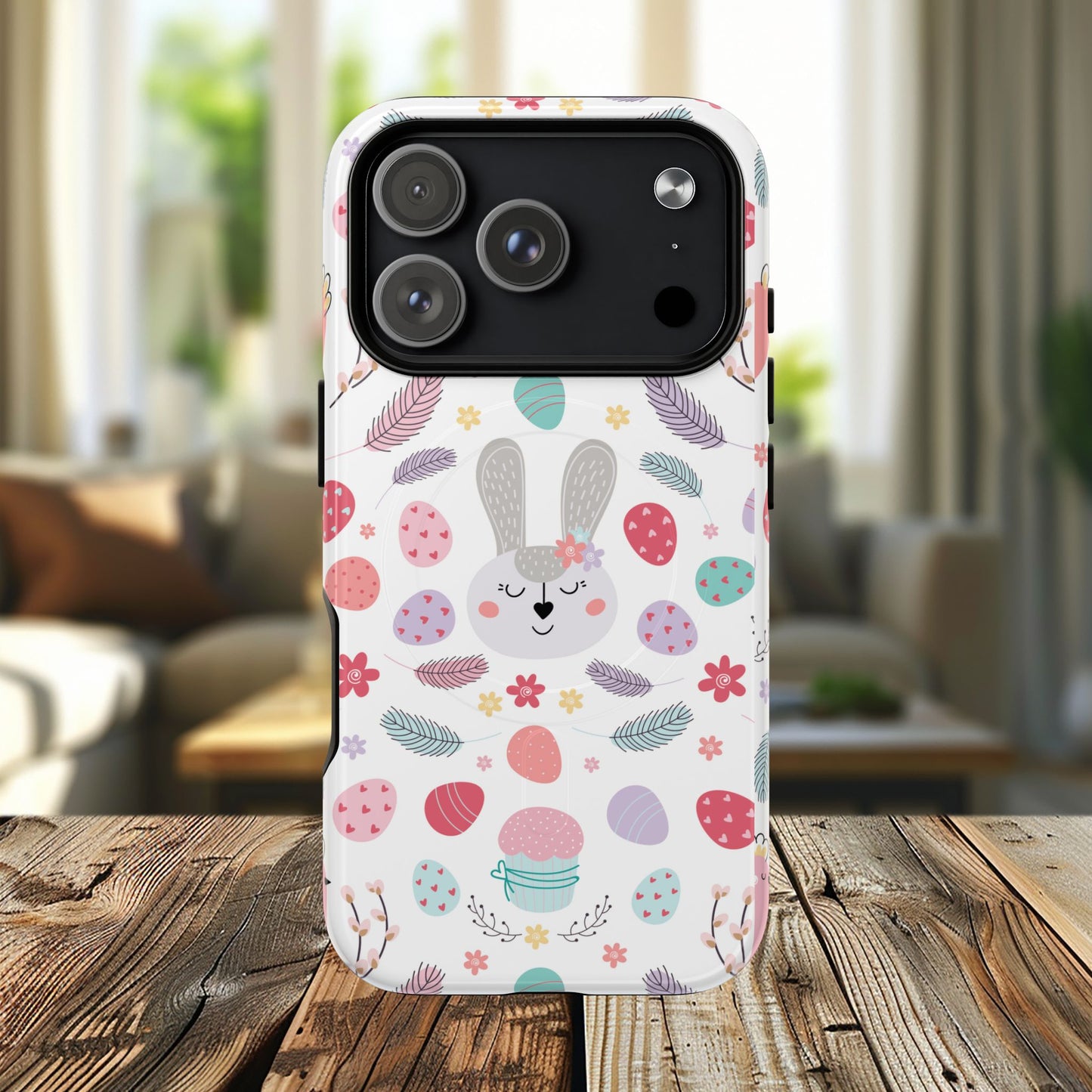 Cute Easter Bunny iPhone Case, Tough Magnetic Phone Cover, Spring Gift, Durable iPhone Accessory, Adorable Easter Decor