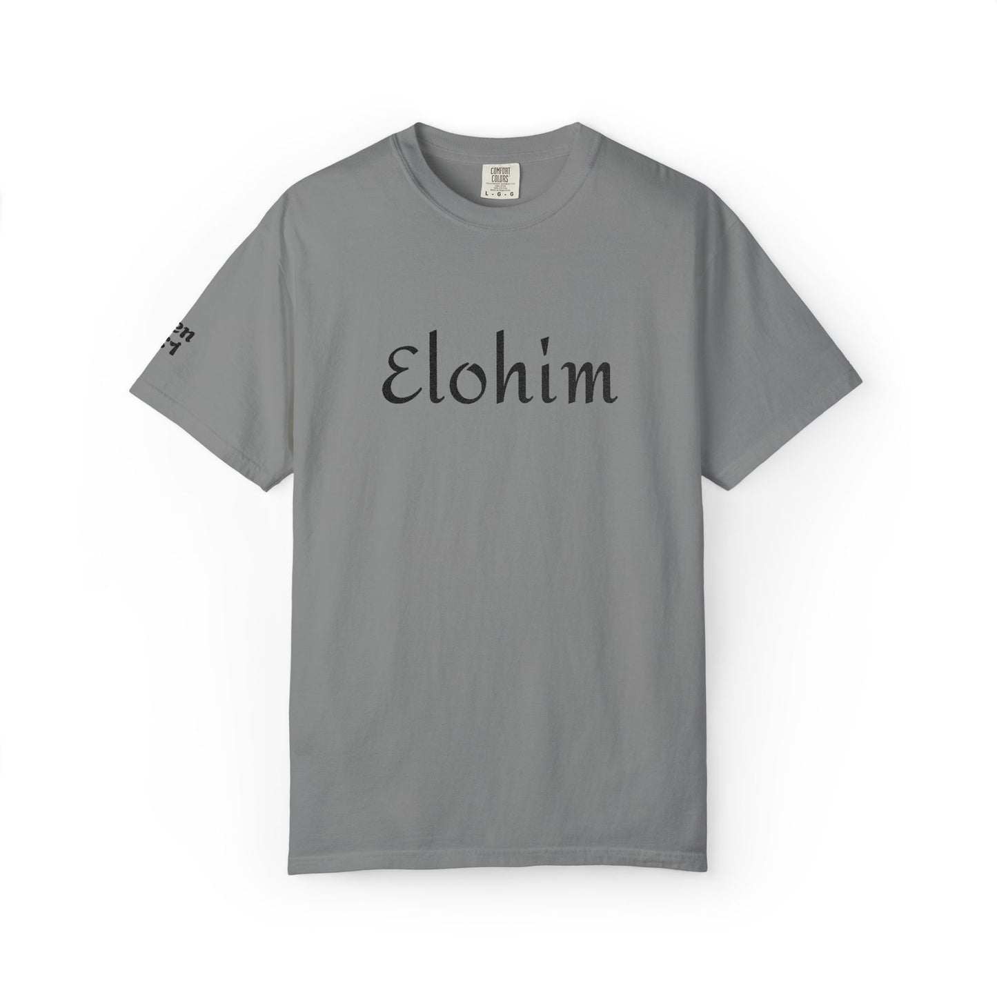 Embroidery 'ELOHIM, GENESIS 1:1' - Faith-Based Unisex Garment-Dyed Comfort Colors T-shirt, Faith Gift Tee, Religious Tee, Embroidery Tee.