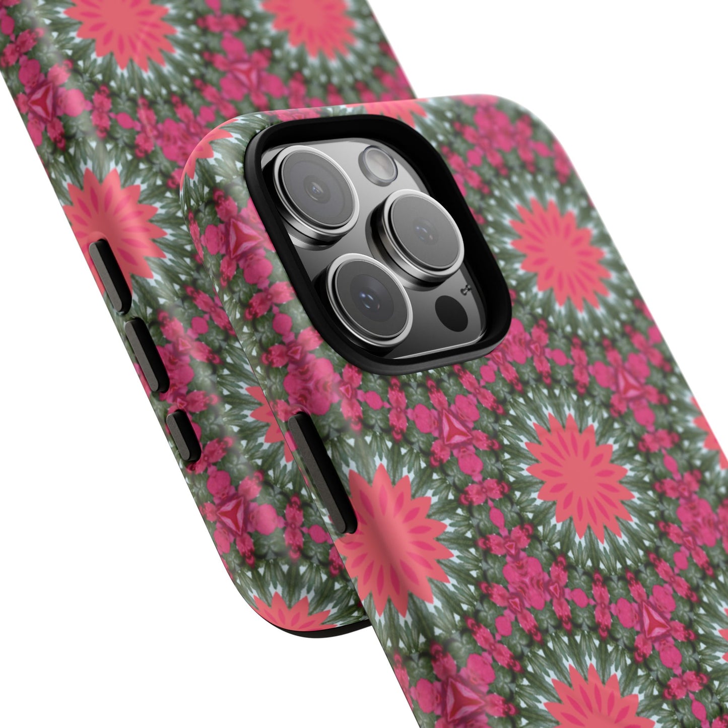 Floral KaleidoBloom iPhone Case, Tough Magnetic Cases, Floral iPhone Cover, Stylish Tech Accessory, Durable Design, Vibrant Gift Idea
