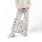 Personalized Classroom Couture Composition Book Inspired Canvas Tote Bag with Colorful Straps, Cute School Bag, Eco-Friendly Tote, Back to School Shopping Bag, Teacher Gift Idea