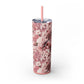 Cherry Blossom Skinny Tumbler with Straw - 20oz Floral Drinkware