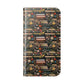 Book Stack Floral Flip iPhone and Samsung Phone Case — Vintage Library Wallet Cover.