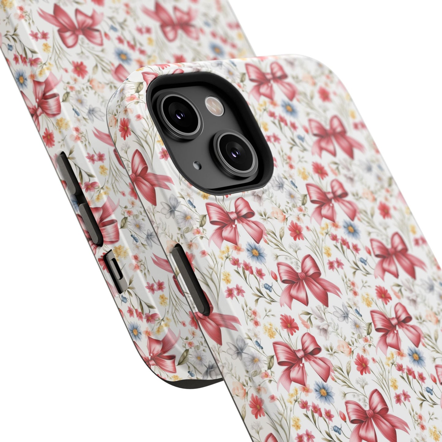 Personalized Rosette Coquette Floral Bow iPhone and Samsung Impact-Resistant Case — Custom Name Case