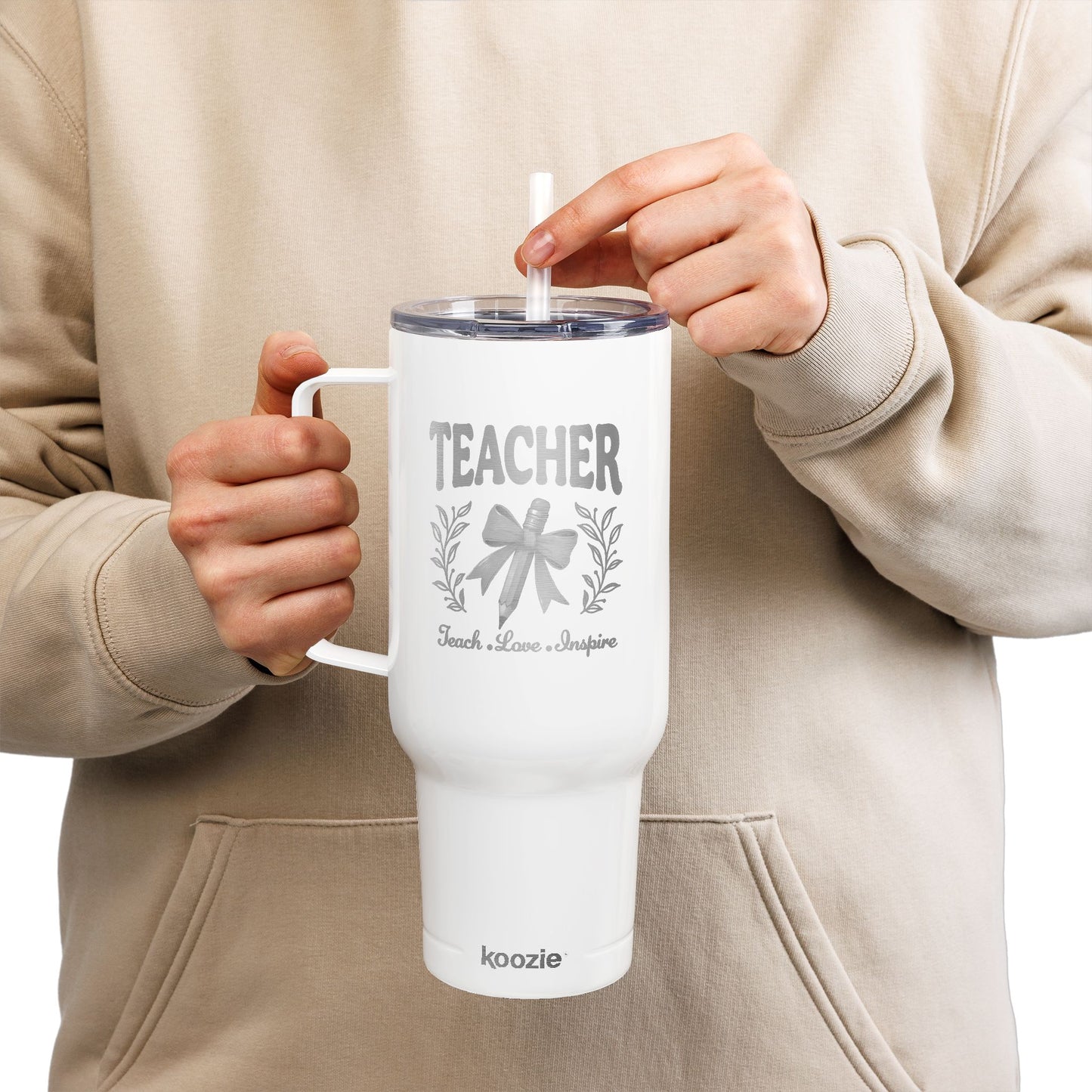 Engraved Teacher Insulated Tumbler, 40oz Travel Mug, Personalized Gift for Teachers, Student Appreciation, Custom Drinkware