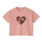 Patchwork Heart Women's Comfort Colors Boxy Tee