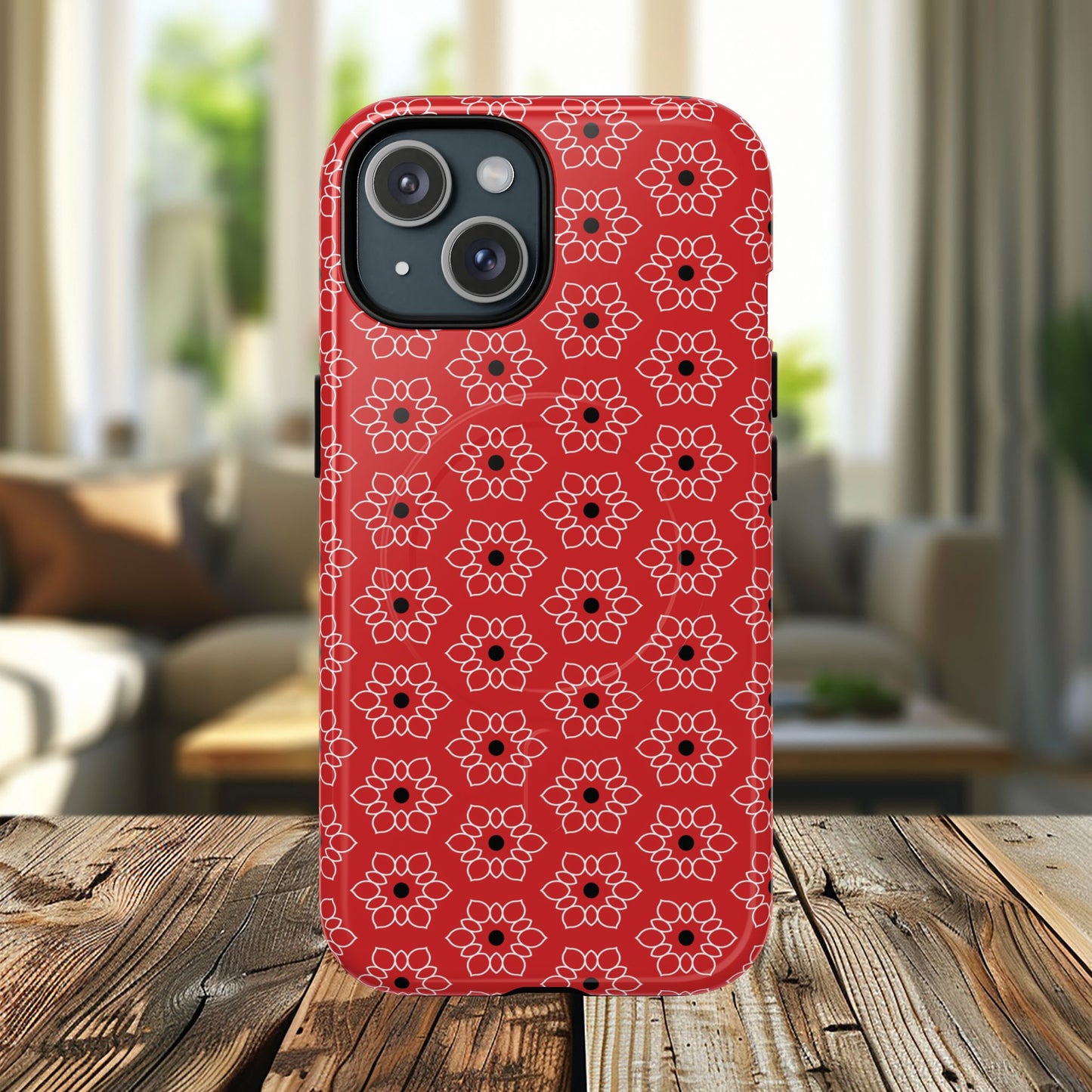 Stylish Geometric Magnetic iPhone Cases, Floral iPhone Cover, Durable Smartphone Cases, Trendy Accessories, Gift for Her