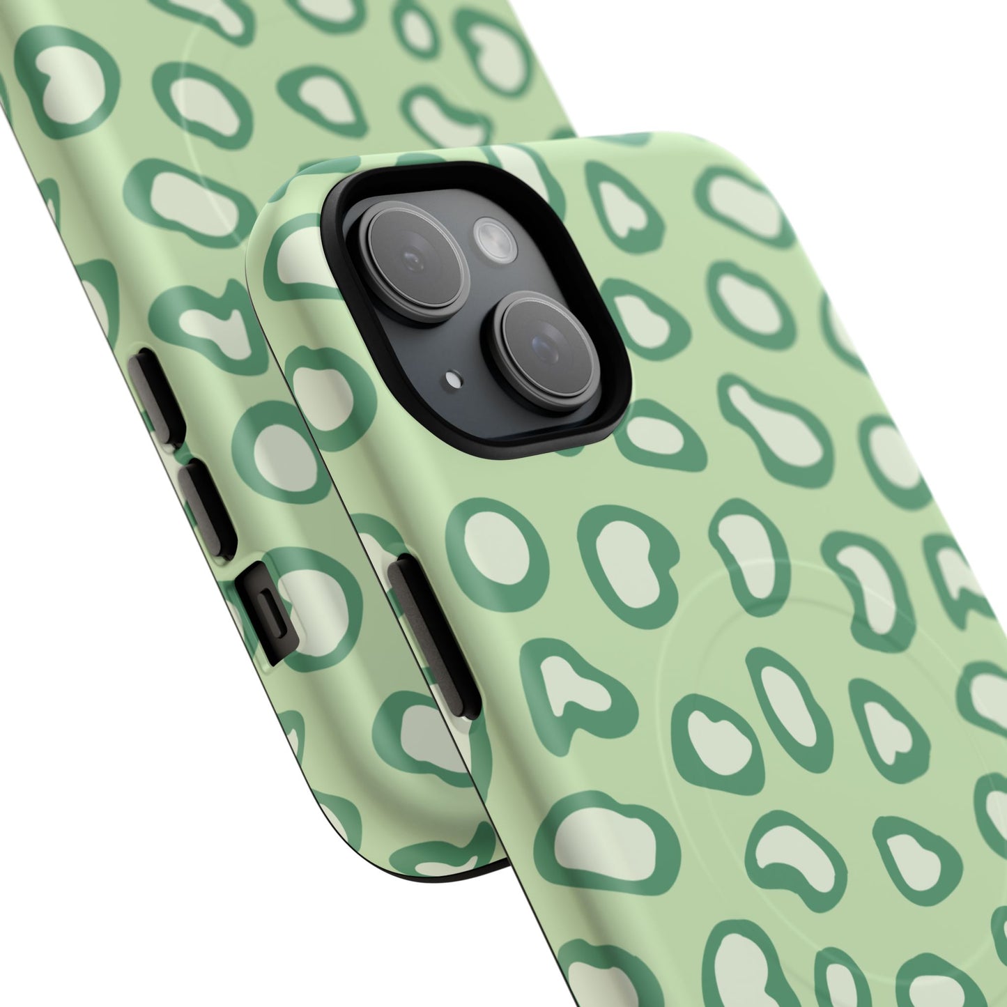 Chic Leopard Print iPhone Cases | Tough Magnetic Cases, iPhone Protection, Animal Print, Stylish Tech Accessories, Green iPhone Case