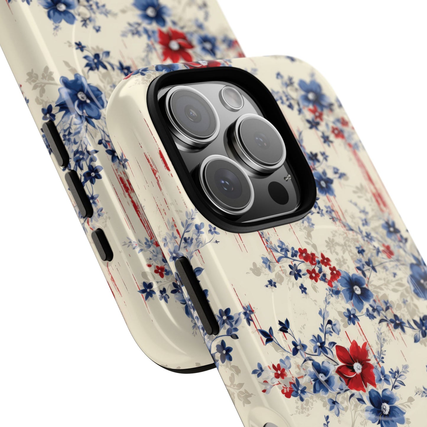 Americana Blossom Drift Tough Magnetic iPhone Case - Durable, Chic, Personalized for Floral Lovers, Gift for Her, Spring Style, iPhone Accessories