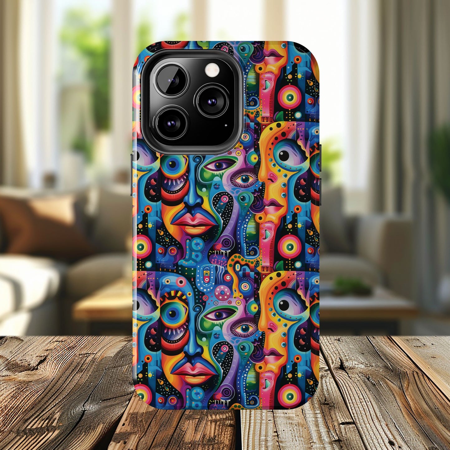 Psychedelic Visions Vibrant Art iPhone and Samsung Phone Case - Stylish Tough Case for Artists & Creatives.