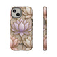 Personalized Lotus Floral Stained Glass Effect Tough Phone Case