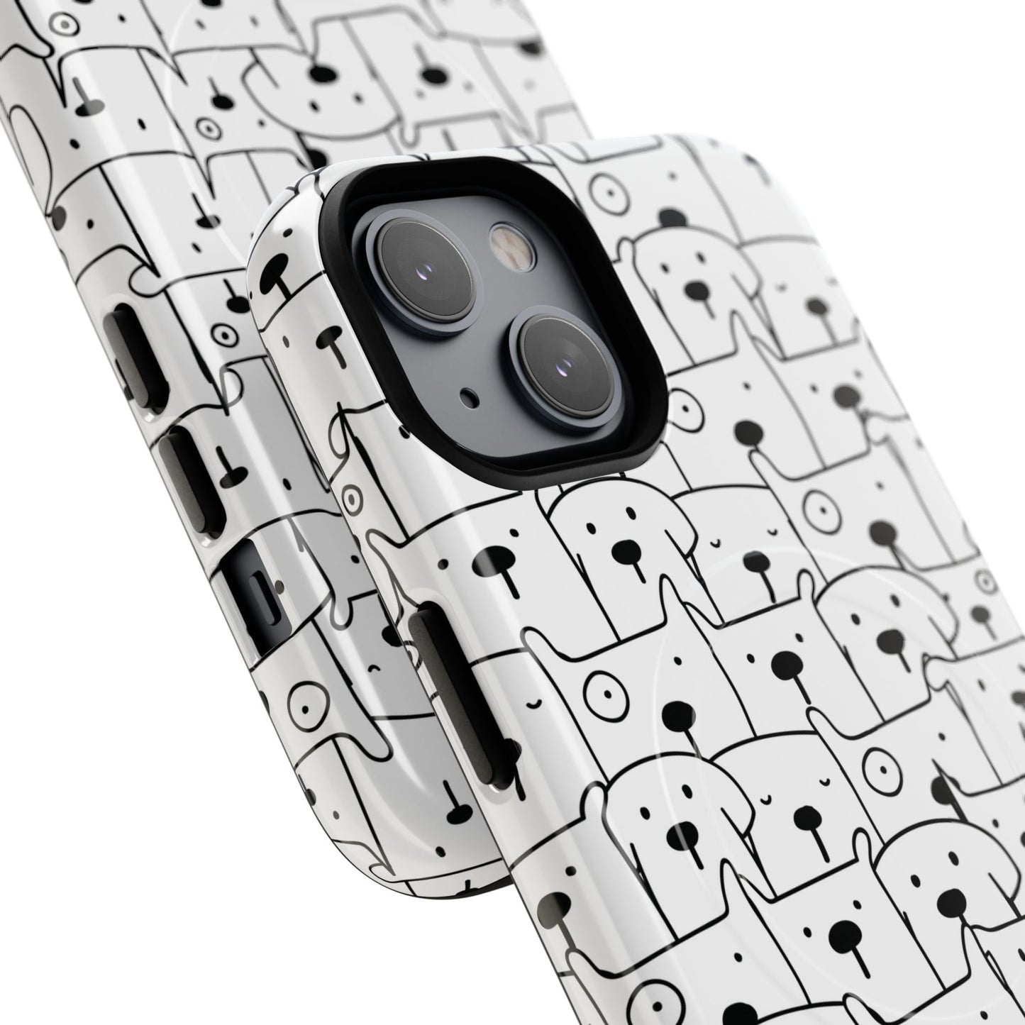 Cute Woof Line-Up iPhone Case, Tough Magnetic Case for Pet Lovers, Stylish Phone Accessory, Gift for Dog Owners, Protective Pet Case