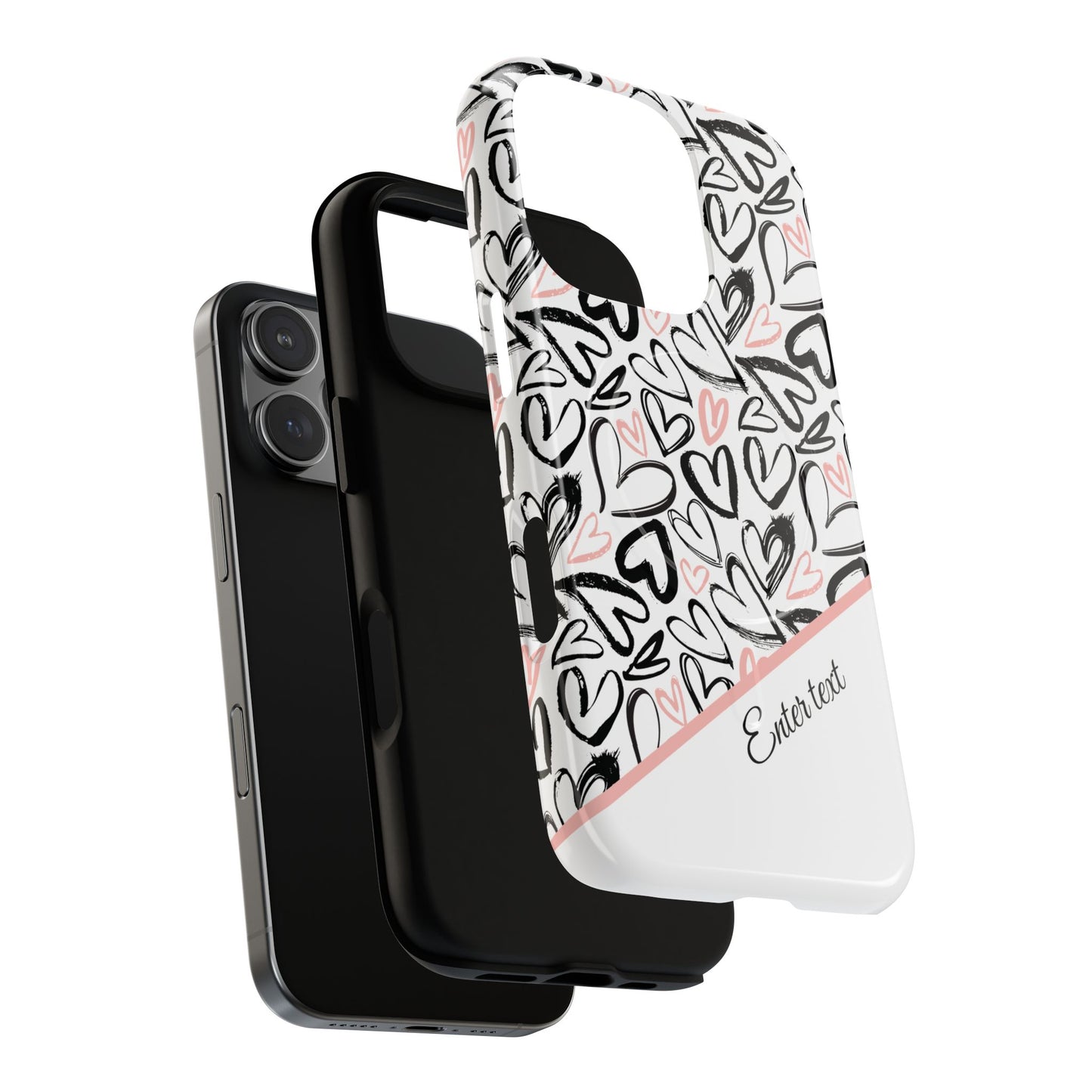 Heart Scribbles Tough Magnetic MagSafe®Case - Cute, Stylish, Gifts for Her, Love, Valentine's Day,  iPhone® 13, 14, 15, 16, 17, Pro, Pro Max, Plus Cases.