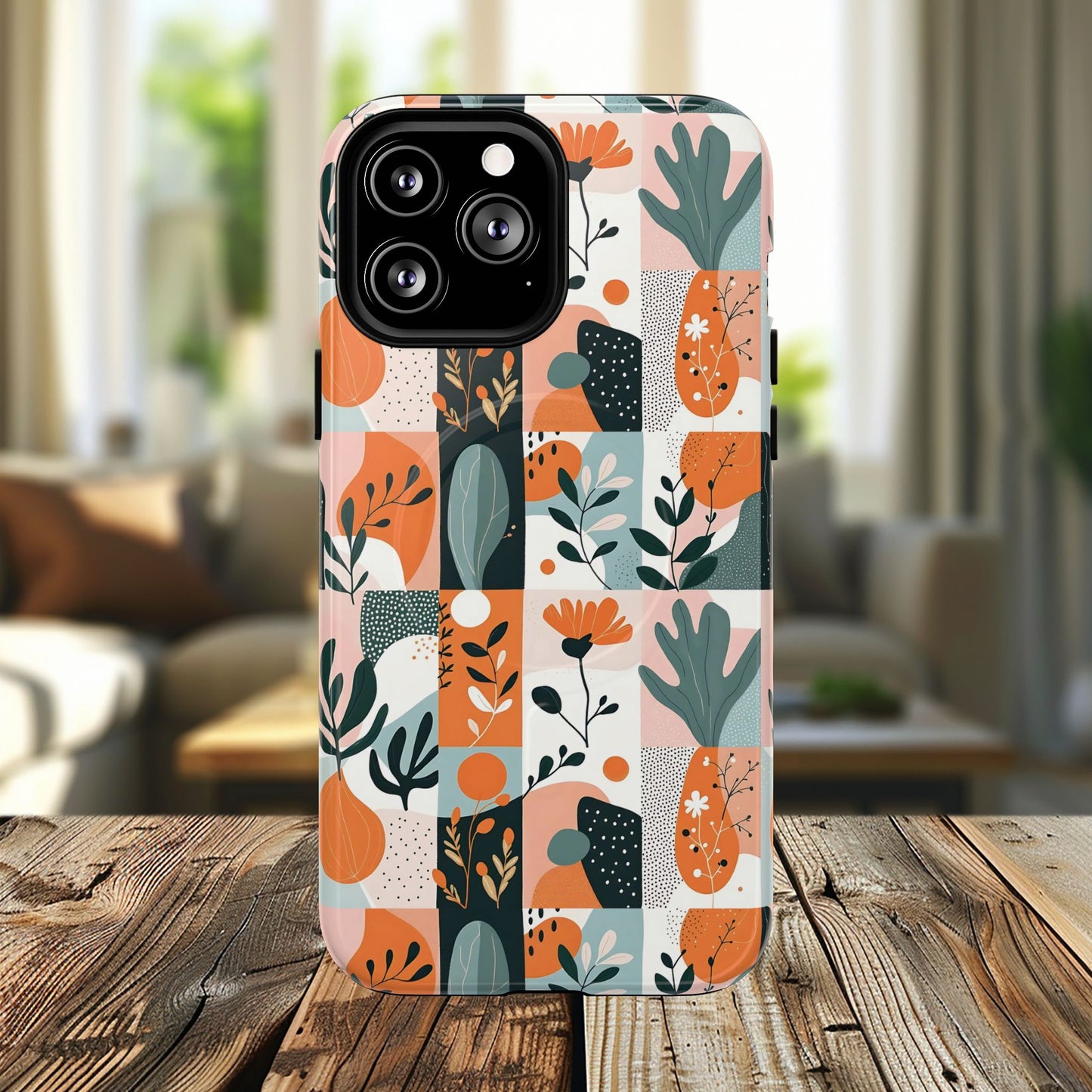 Botanical Bliss Tough Magnetic Phone Case, Durable Phone Cover, Gift for Her, Stylish Tech Accessory, Fall Vibes, Trendy Mobile Case