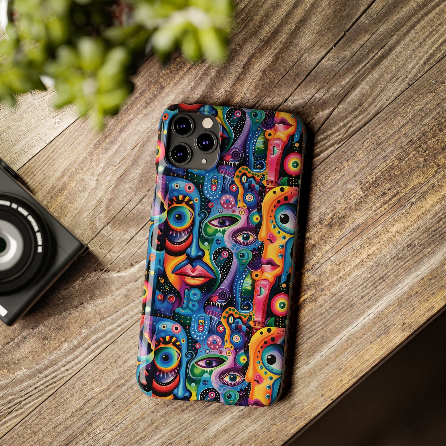 Psychedelic Visions Slim iPhone Case - Vibrant Design for Artistic Souls