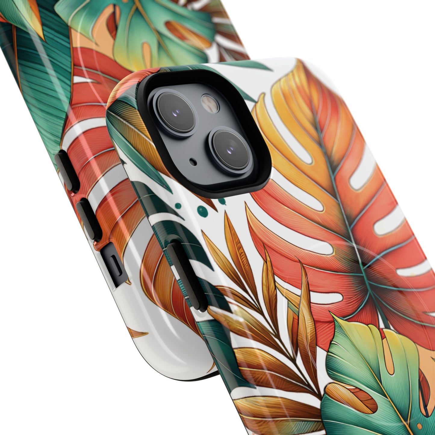 Tropical Monstera Leaf Phone Case - Stylish Tough Magnetic Cases, Floral Protection, Summer Vibe, Gift for Nature Lovers, Trendy Mobile Accessories