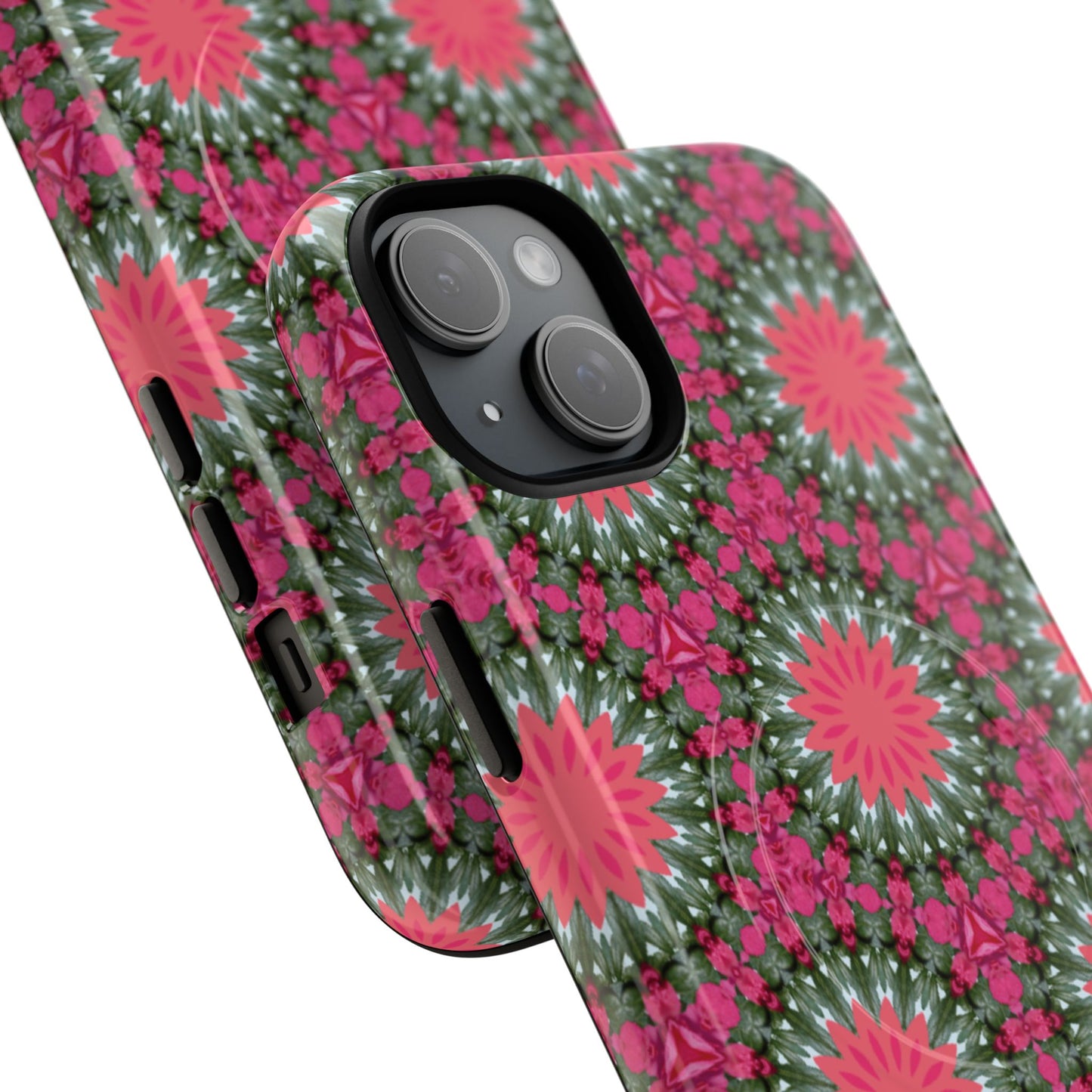 Floral KaleidoBloom iPhone Case, Tough Magnetic Cases, Floral iPhone Cover, Stylish Tech Accessory, Durable Design, Vibrant Gift Idea
