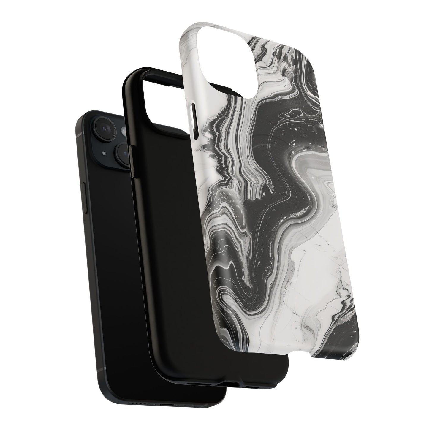 Black Marble Magnetic iPhone Case for Tough Protection, Stylish iPhone Mobile Accessory, Fashionable Gift, Unique Marble iPhone Design, Durable Smartphone Cover