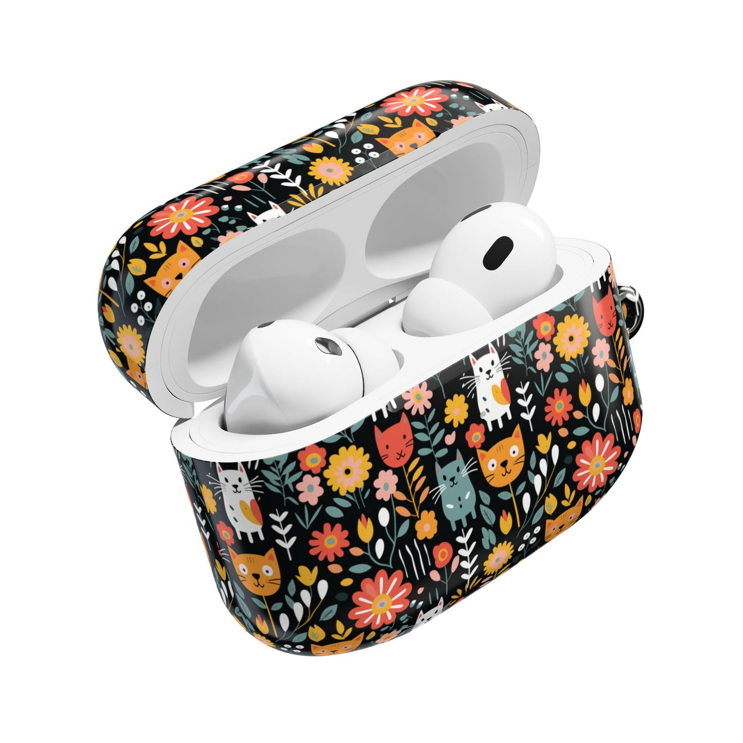 Whimsical Feline Garden AirPod Cases (AOP) - Fun & Colorful Accessories for Pet Lovers.